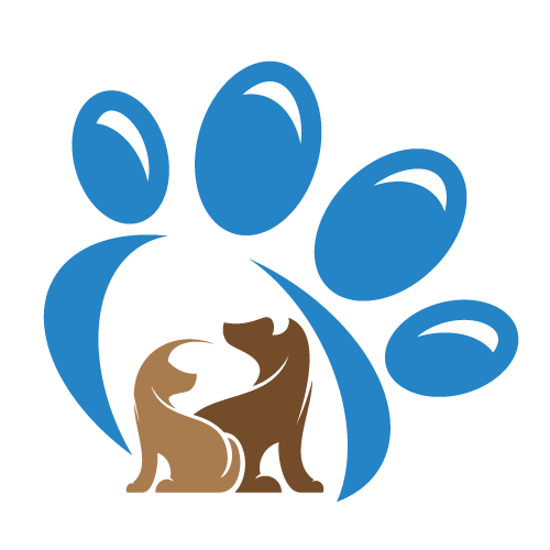 Logotype de l'entreprise main-a-la-patte.fr. Illustration représentant deux chiens de couleur marron côte à côte inclue dans une large empreinte de chien de couleur bleue. Anthony Humblet, éducateur canin pour l'entreprise main-a-la-patte.fr accompagne les maîtres et leurs chiens partout en Île-de-France dans leur projet d’éducation canine grâce à une méthodologie d’apprentissage simple qui a fait ses preuves.